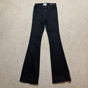 Frame Denim Le High Flare Jeans Womens 26 24x34 Black High Rise Flare Leg Denim